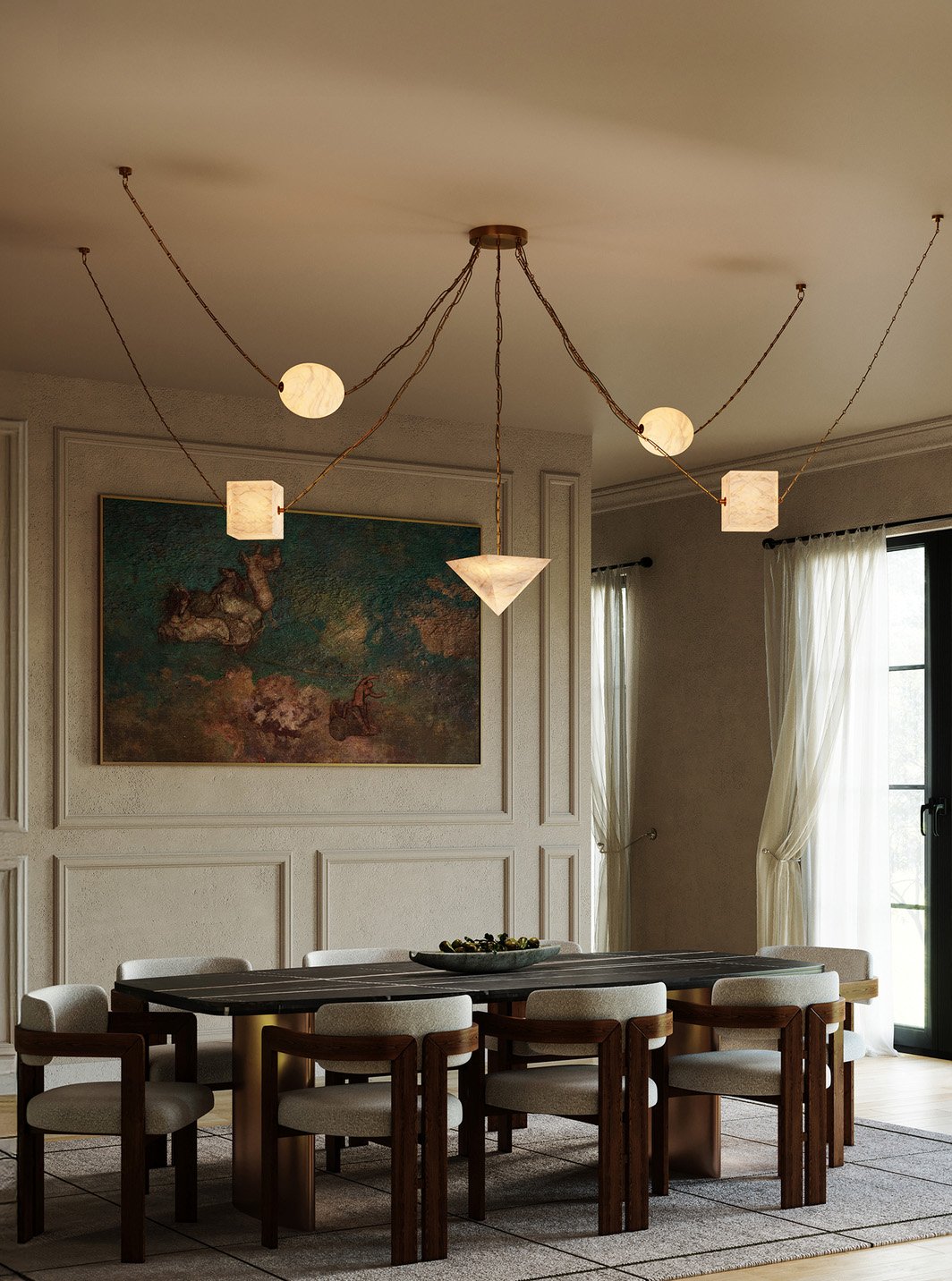 Mineral LED Chandelier by Jason Koharik for Alora Lighting